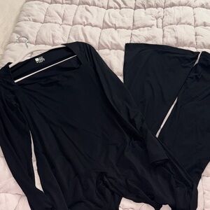 HYZ Black Long Sleeve Jumpsuit